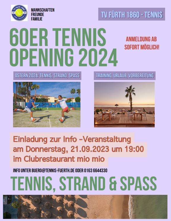 Infoveranstaltung: Tennis Strand Spaß 2024